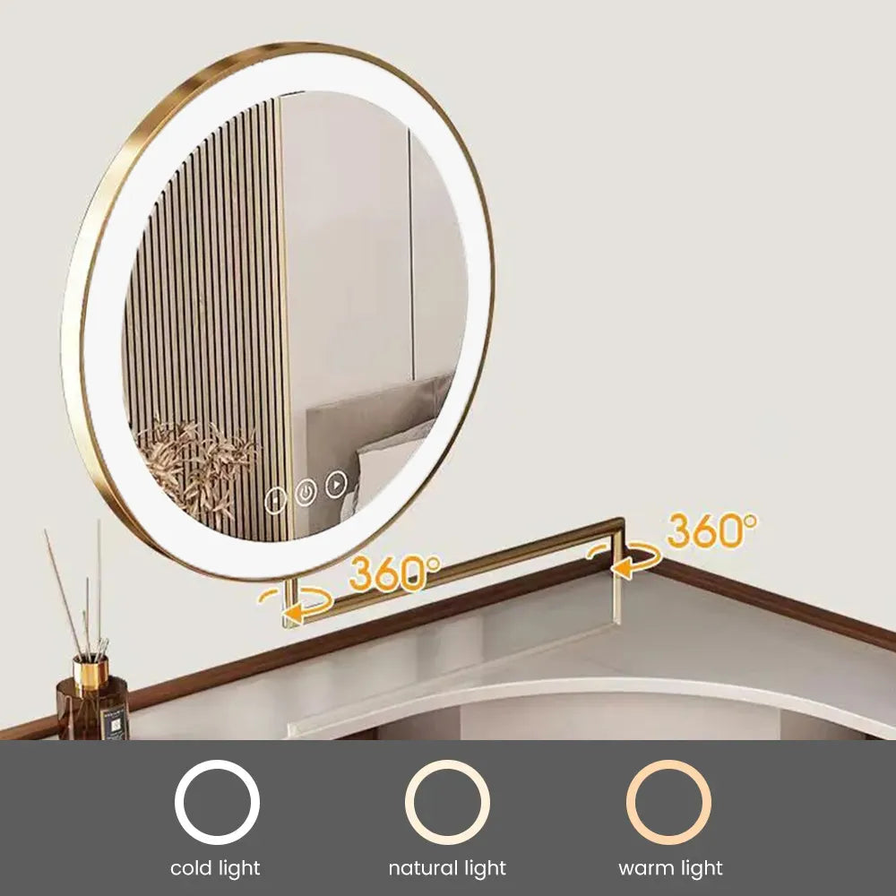 Coiffeuse d'angle avec lumières