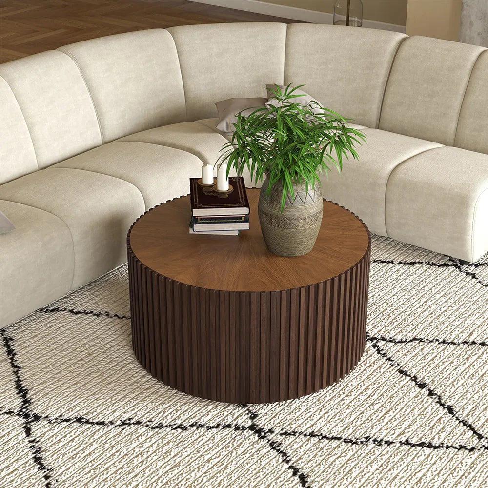 Silva-31.5" Fluted Round Coffee Table
