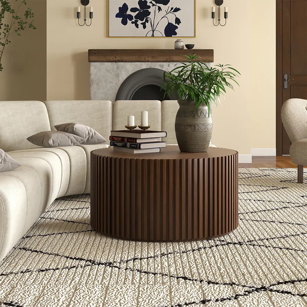 Silva-31.5" Fluted Round Coffee Table