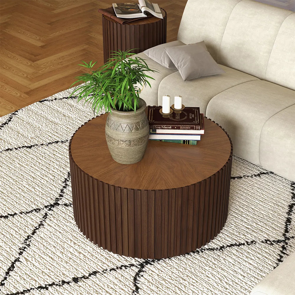 Silva-31.5" Fluted Round Coffee Table