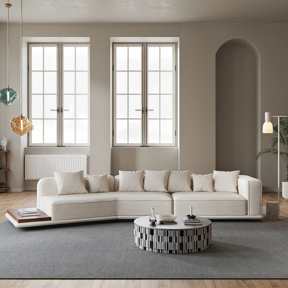 137.8'' Minimalist Deep Seat Sectional Sofa