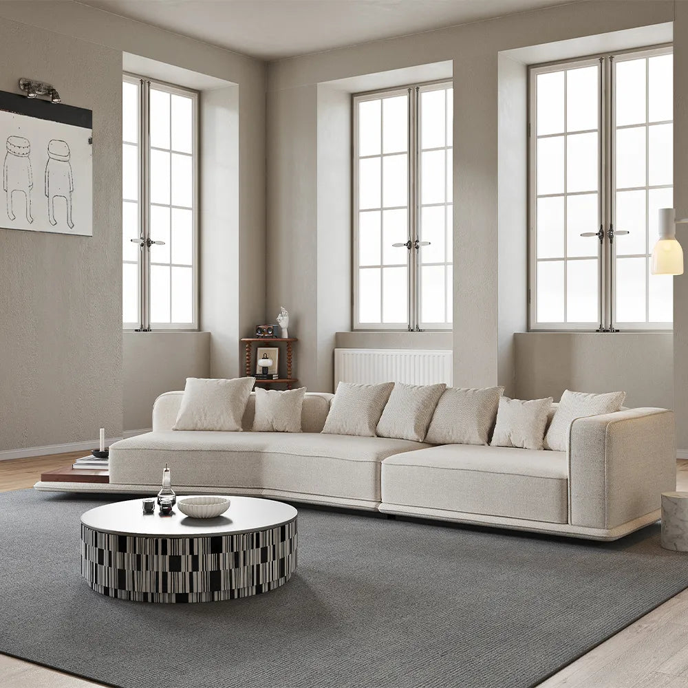 137.8'' Minimalist Deep Seat Sectional Sofa