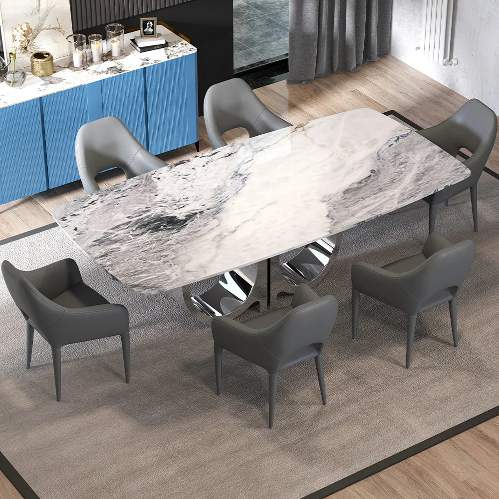Table à manger rectangulaire de 79 po au design moderne 