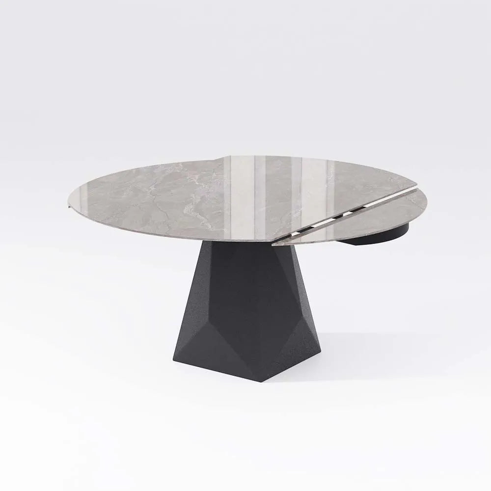 Table à manger ronde extensible moderne de 53 pouces 