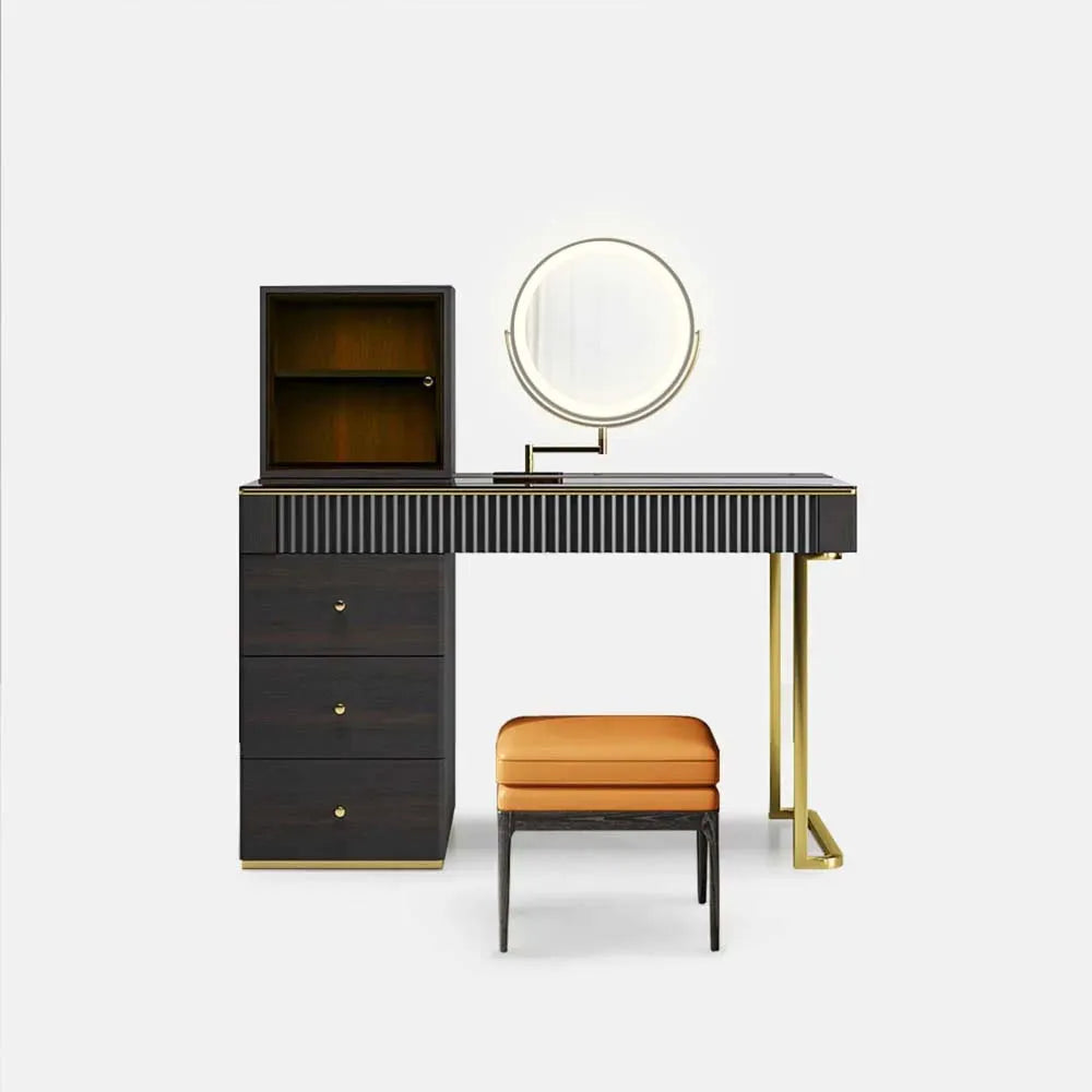 Ensemble de coiffeuse de maquillage moderne du milieu du siècle