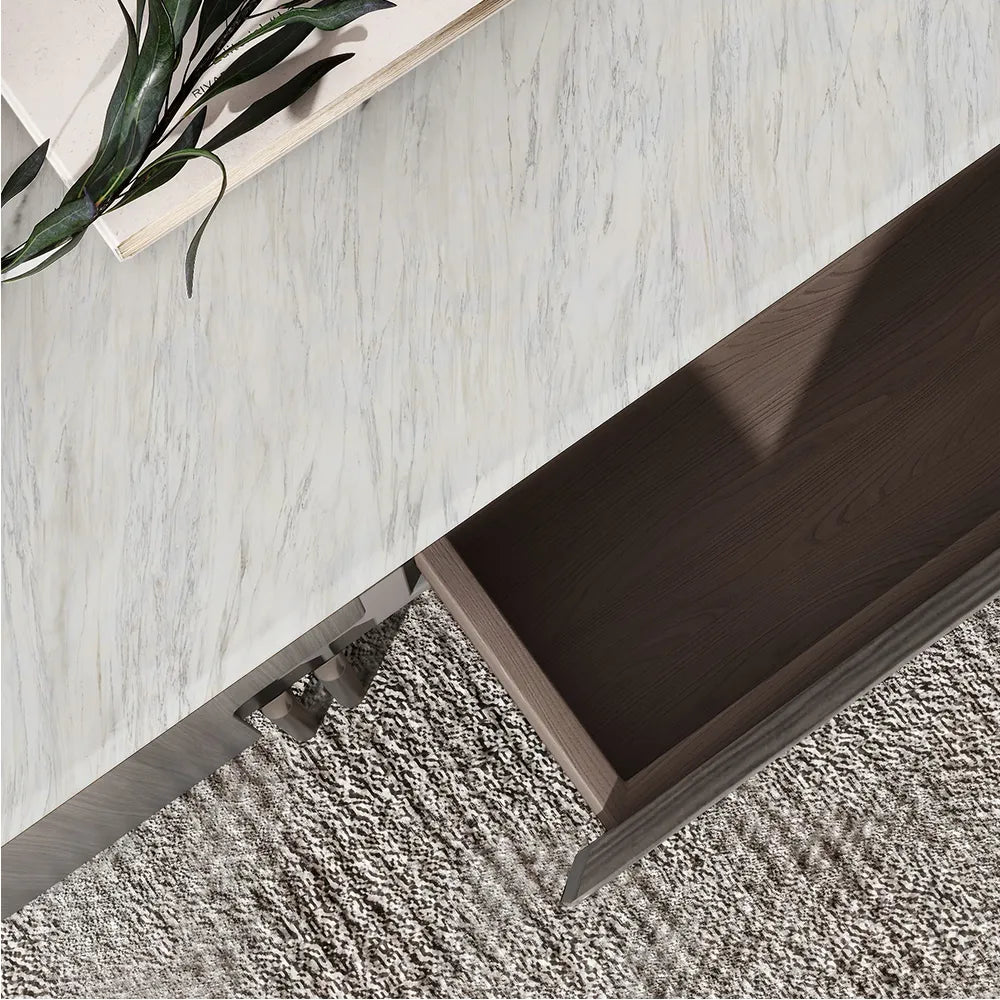 51.18" Modern Minimalist Oak Veneer Coffee Table