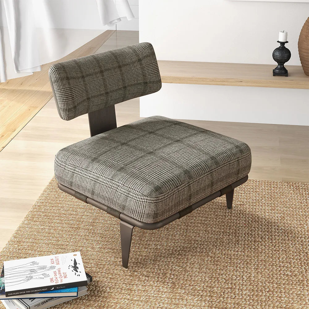 25.98" Modern Minimalist Grid Accent Chair