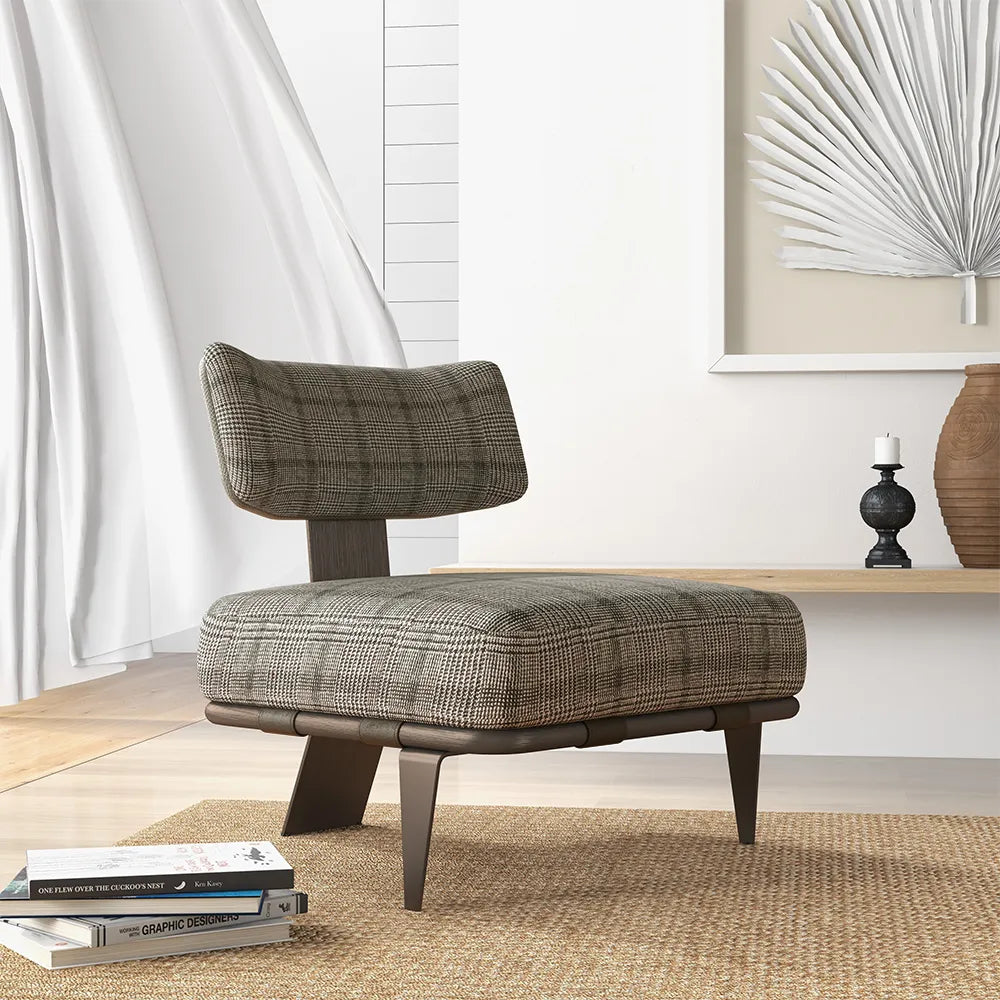 25.98" Modern Minimalist Grid Accent Chair