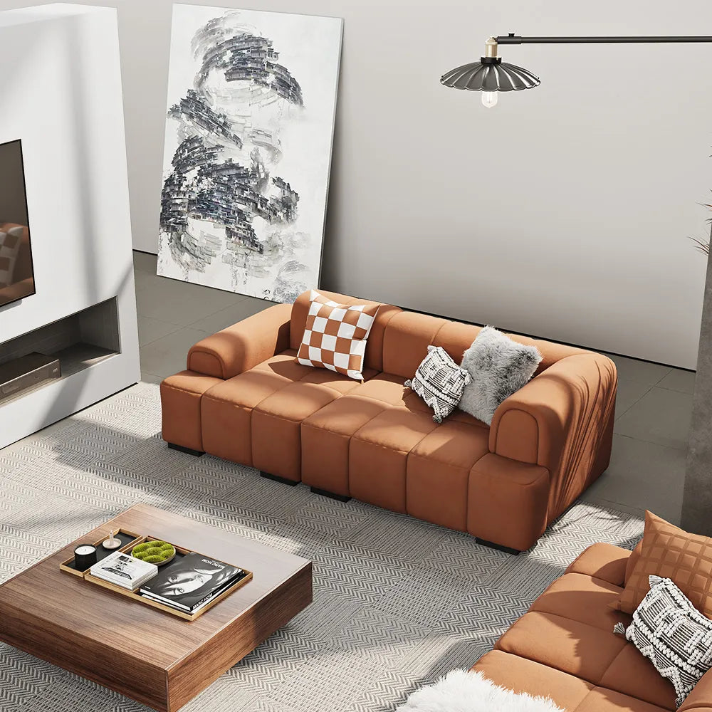 82.5 inch modern cube sofa