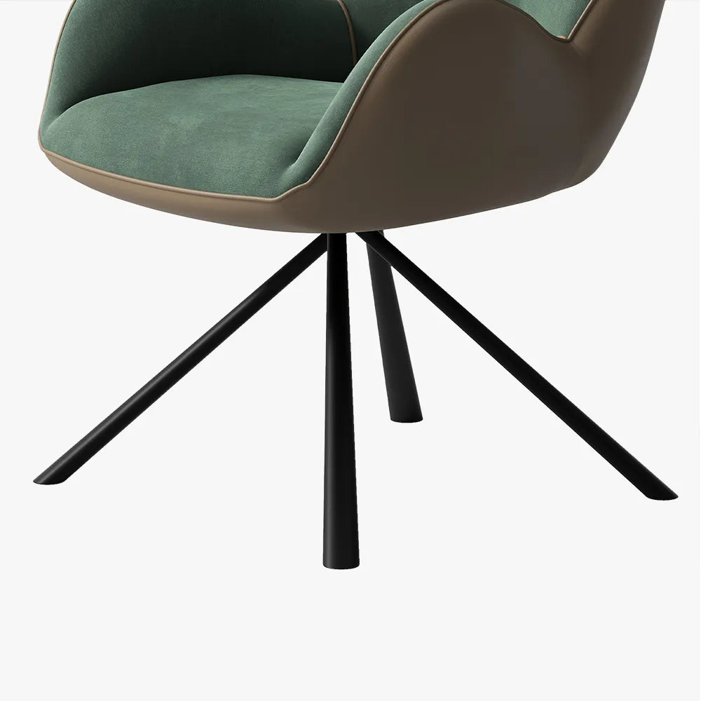 Lot de 2 chaises de salle à manger pivotantes modernes en velours vert 