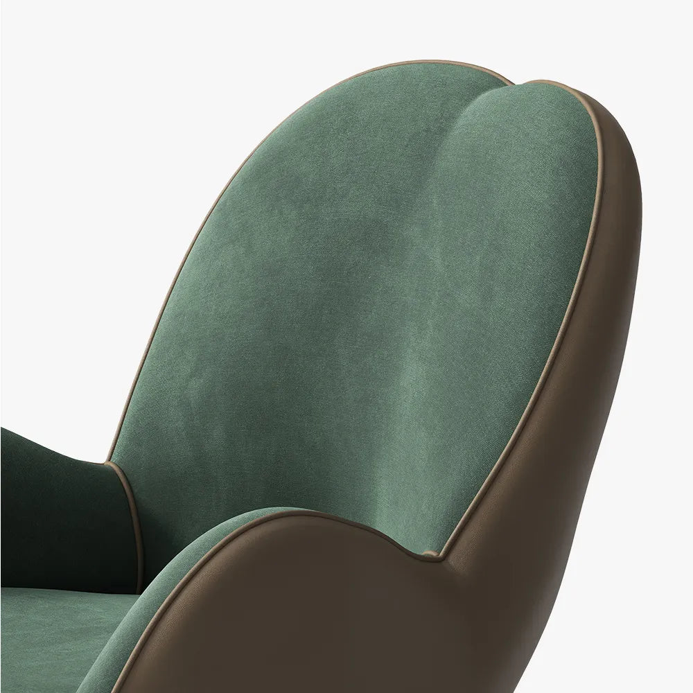 Lot de 2 chaises de salle à manger pivotantes modernes en velours vert 