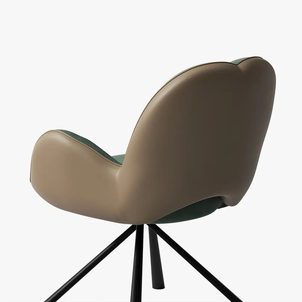 Lot de 2 chaises de salle à manger pivotantes modernes en velours vert 