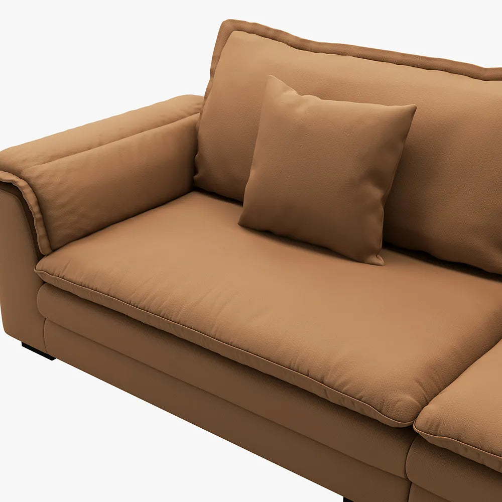 104-inch Orange Modern Modular Fabric Sofa