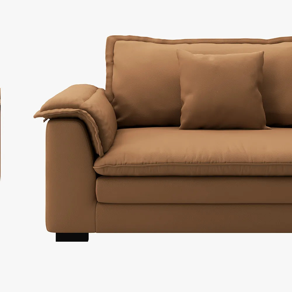 104-inch Orange Modern Modular Fabric Sofa