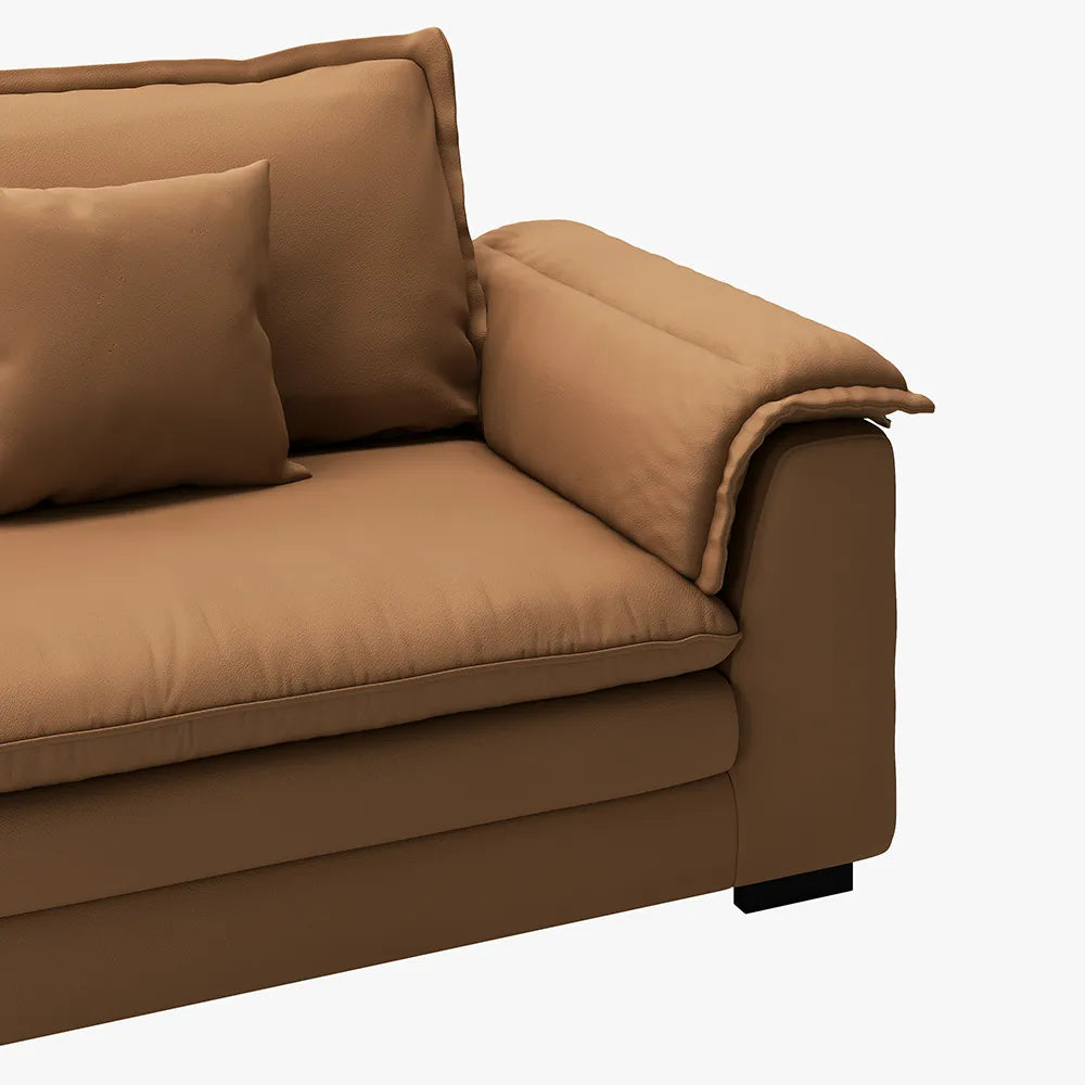 104-inch Orange Modern Modular Fabric Sofa