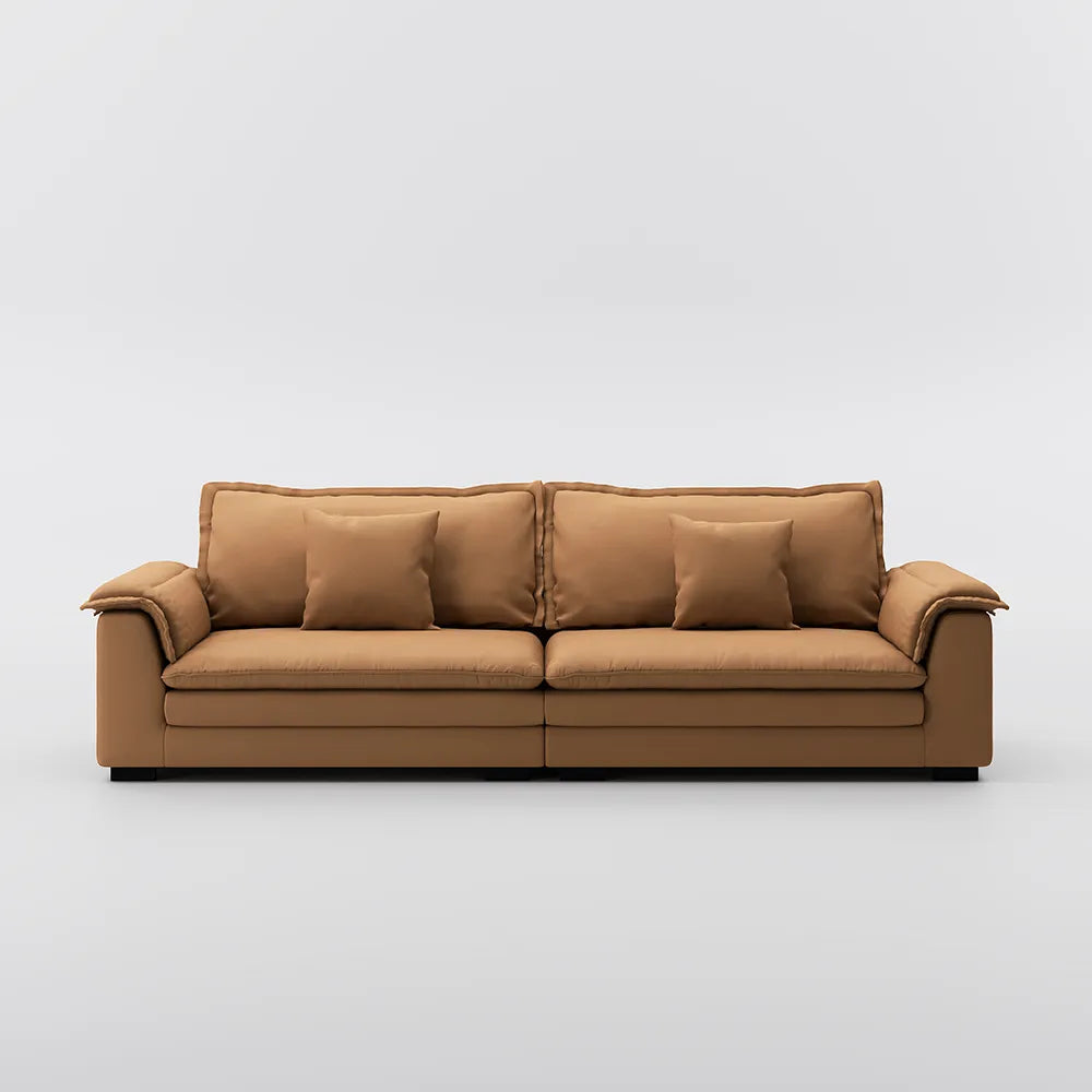 104-inch Orange Modern Modular Fabric Sofa