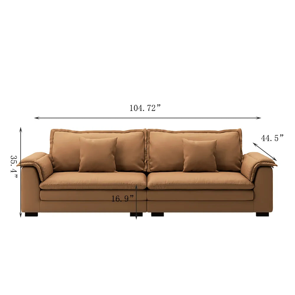104-inch Orange Modern Modular Fabric Sofa