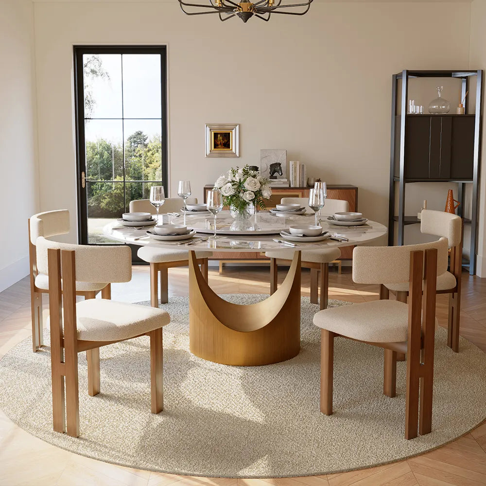 Hobart - Round Glossy Sintered Stone Dining Table