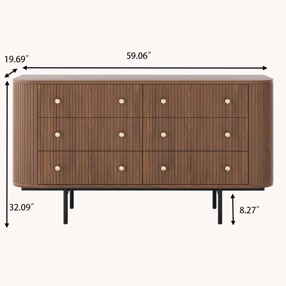 Silva - Commode moderne à 6 tiroirs 