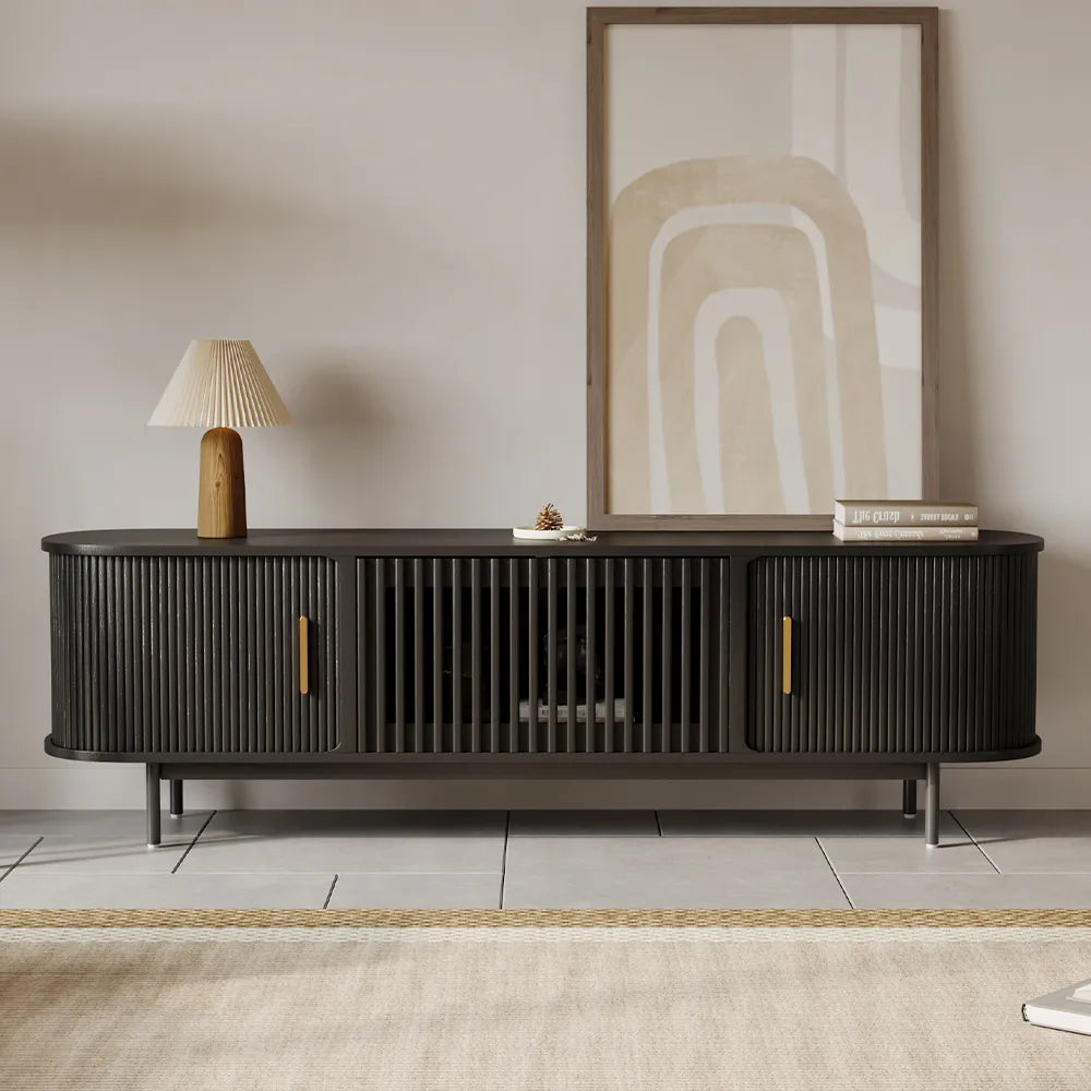 Eos-70.87"Mid-Century Modern Tambour Door TV Stand
