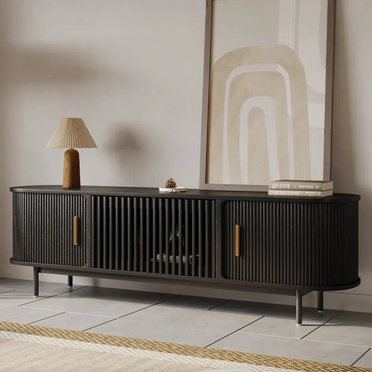 Eos-70.87"Mid-Century Modern Tambour Door TV Stand