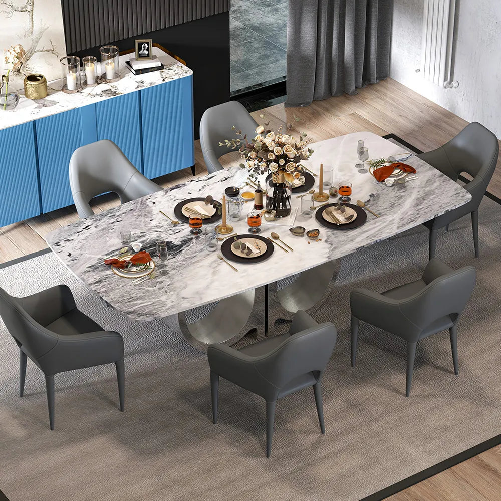 Table à manger rectangulaire de 79 po au design moderne 