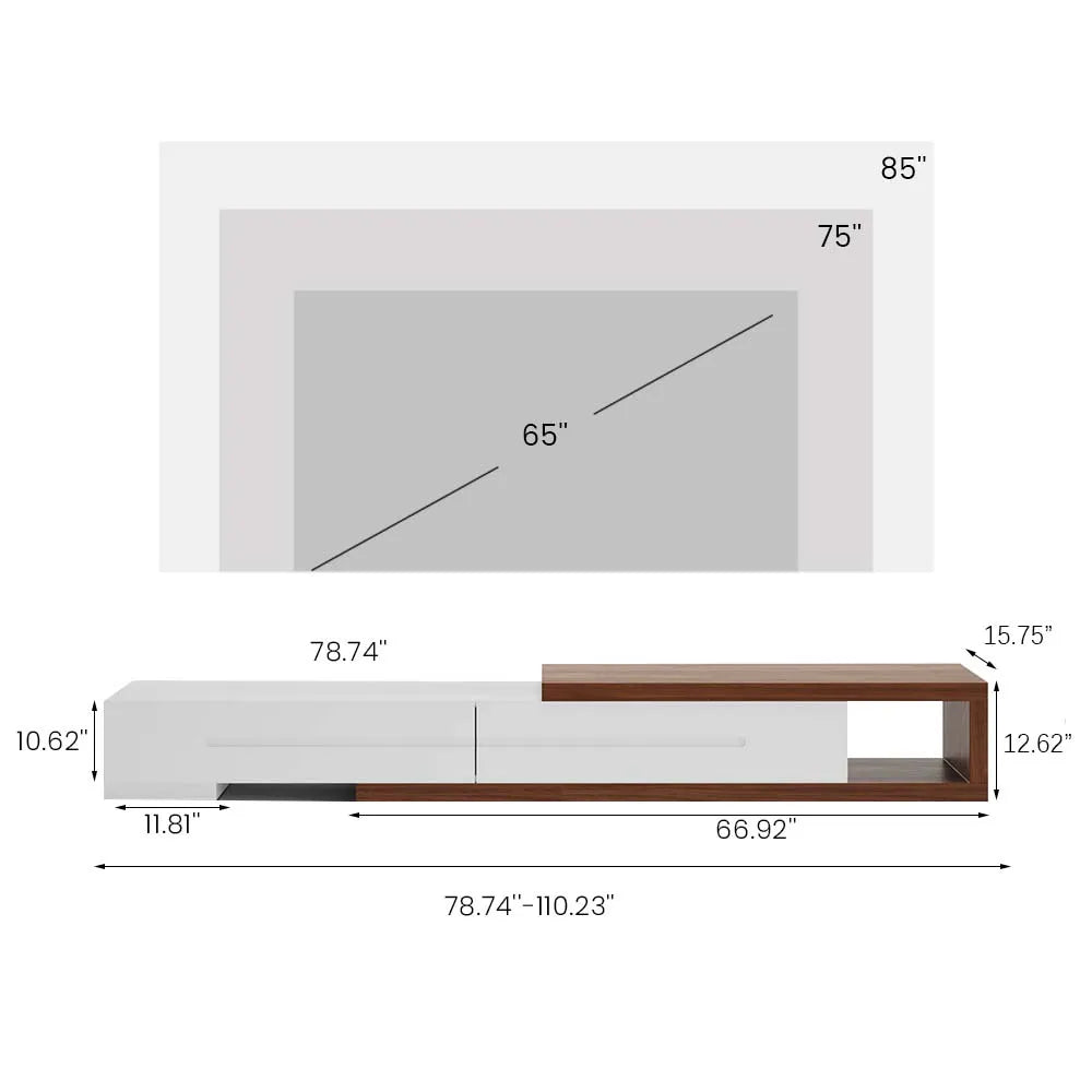 Meuble TV extensible noir moderne