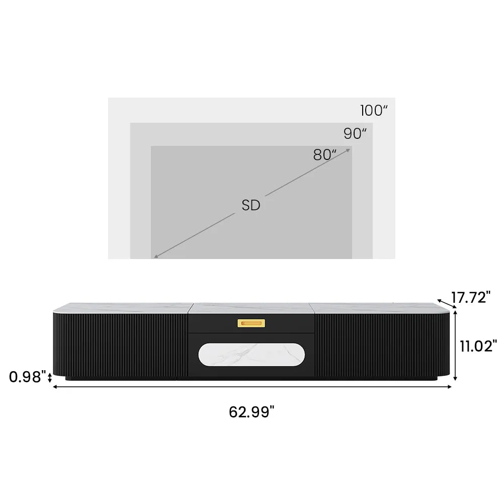 63" Modern TV Stand for Projector