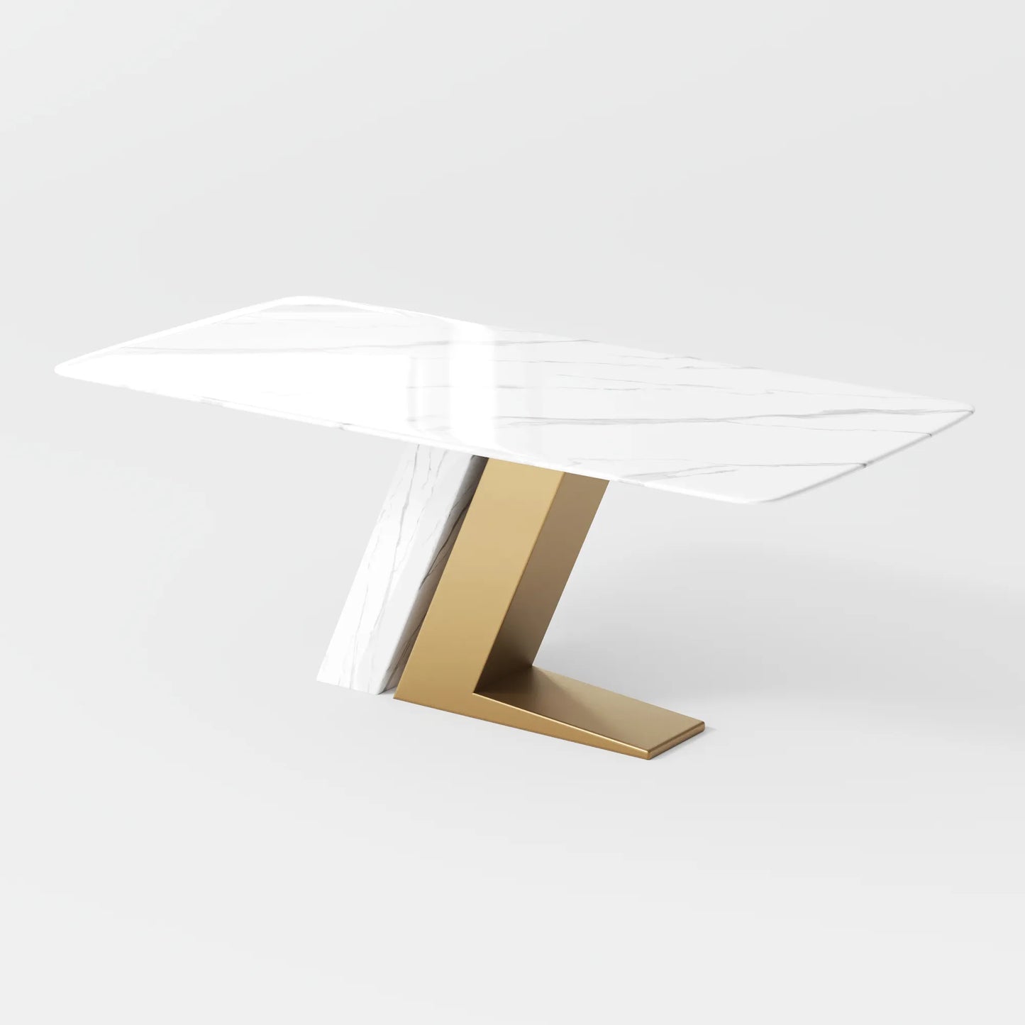 71"Modern Luxury White Rectangular Dining Table for 4-6