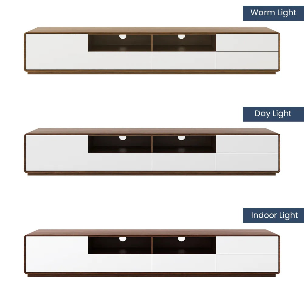 Modern Wood White TV Stand