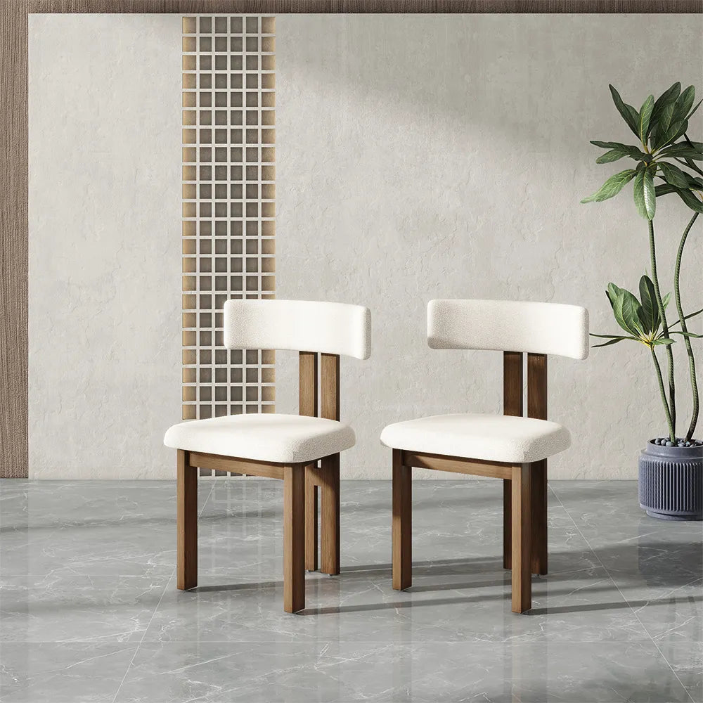 Lot de 2 chaises de salle à manger en bois modernes du milieu du siècle 