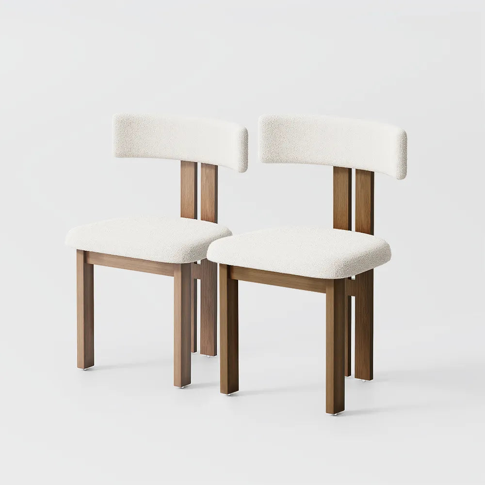 Lot de 2 chaises de salle à manger en bois modernes du milieu du siècle 
