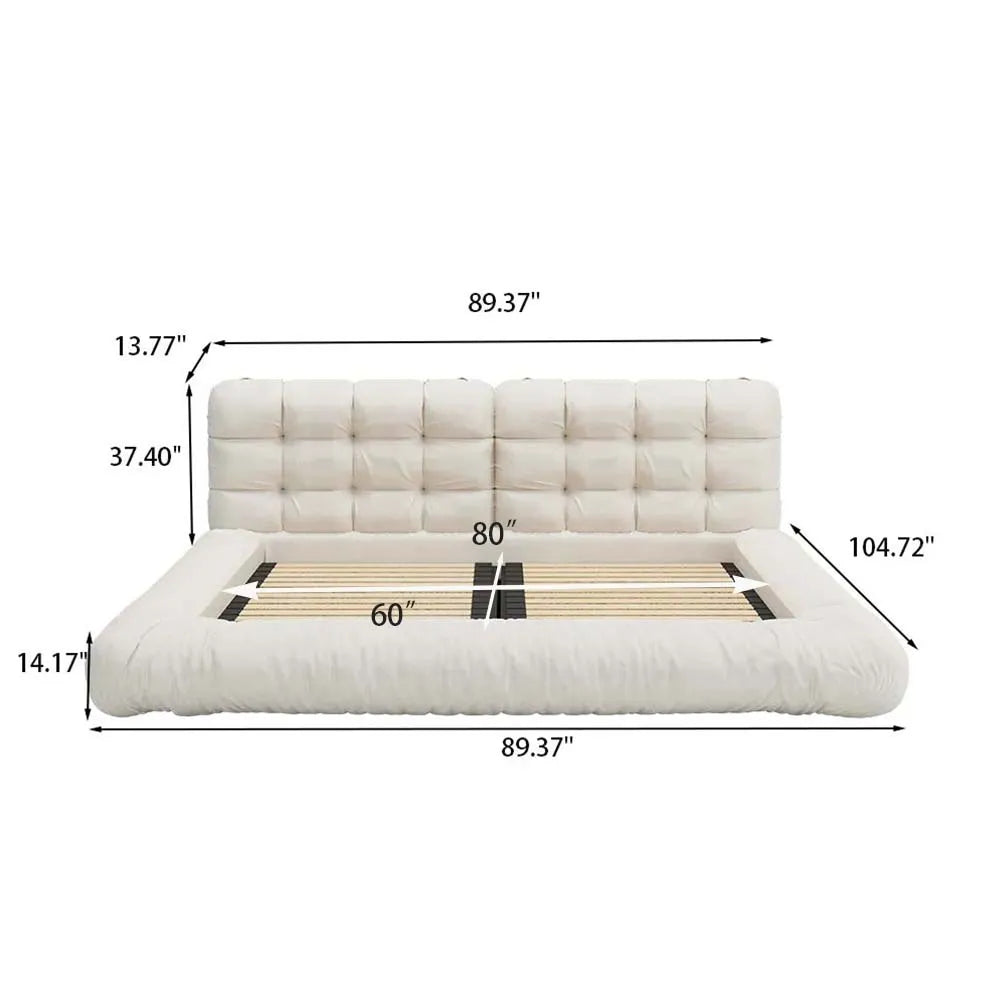 Lit queen size rembourré Marshmallow 