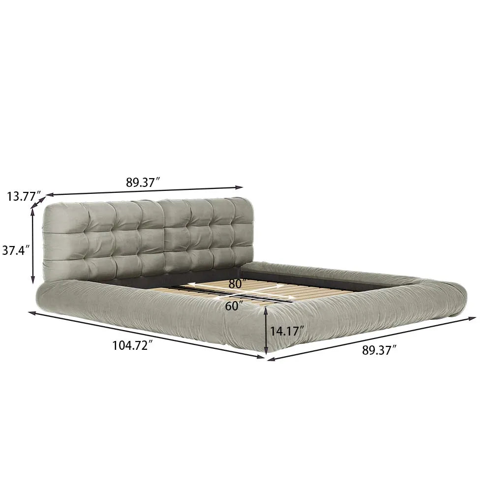 Lit queen size rembourré Marshmallow 