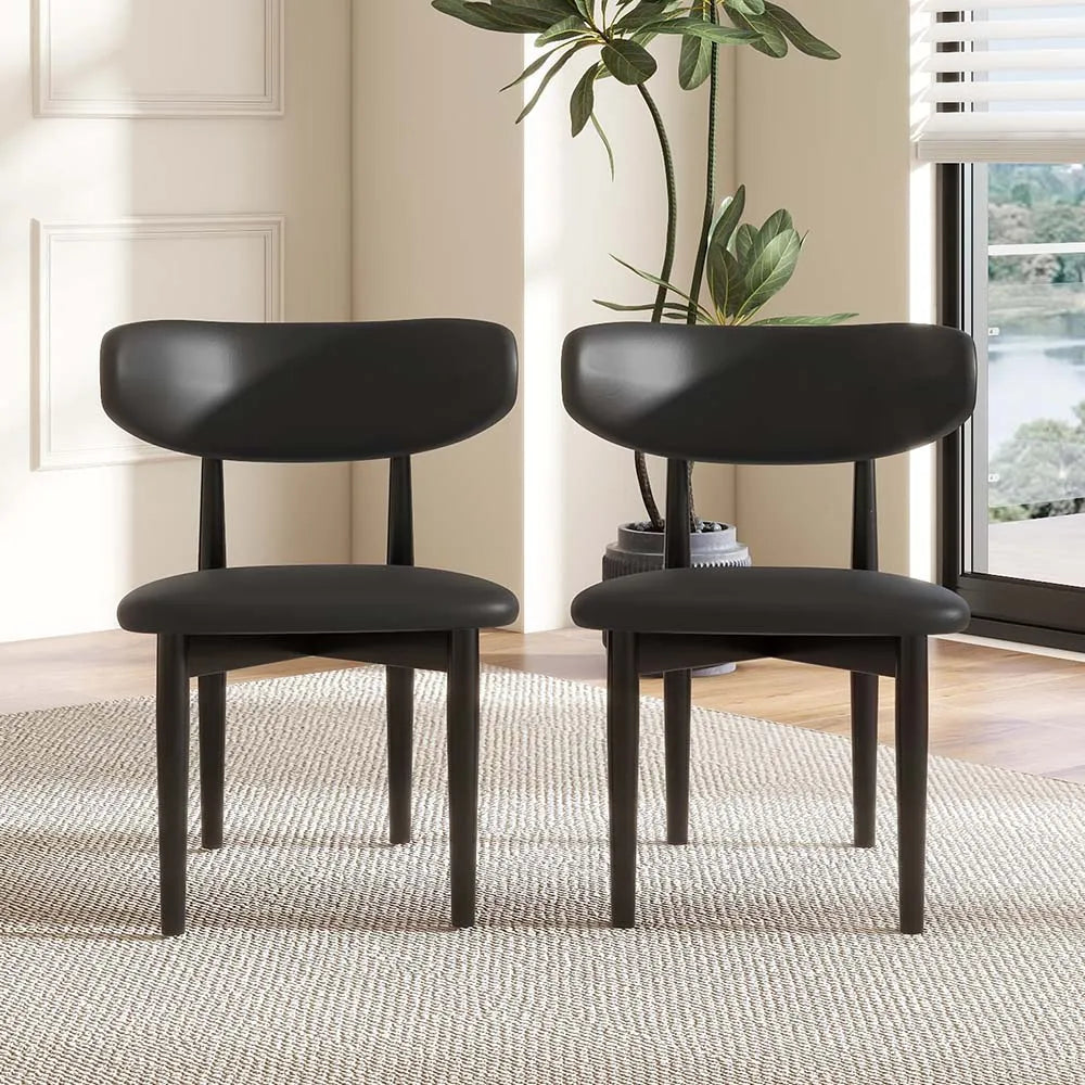 Lawson - Mid-Century Modern Wood Dining Chairs Set of 2