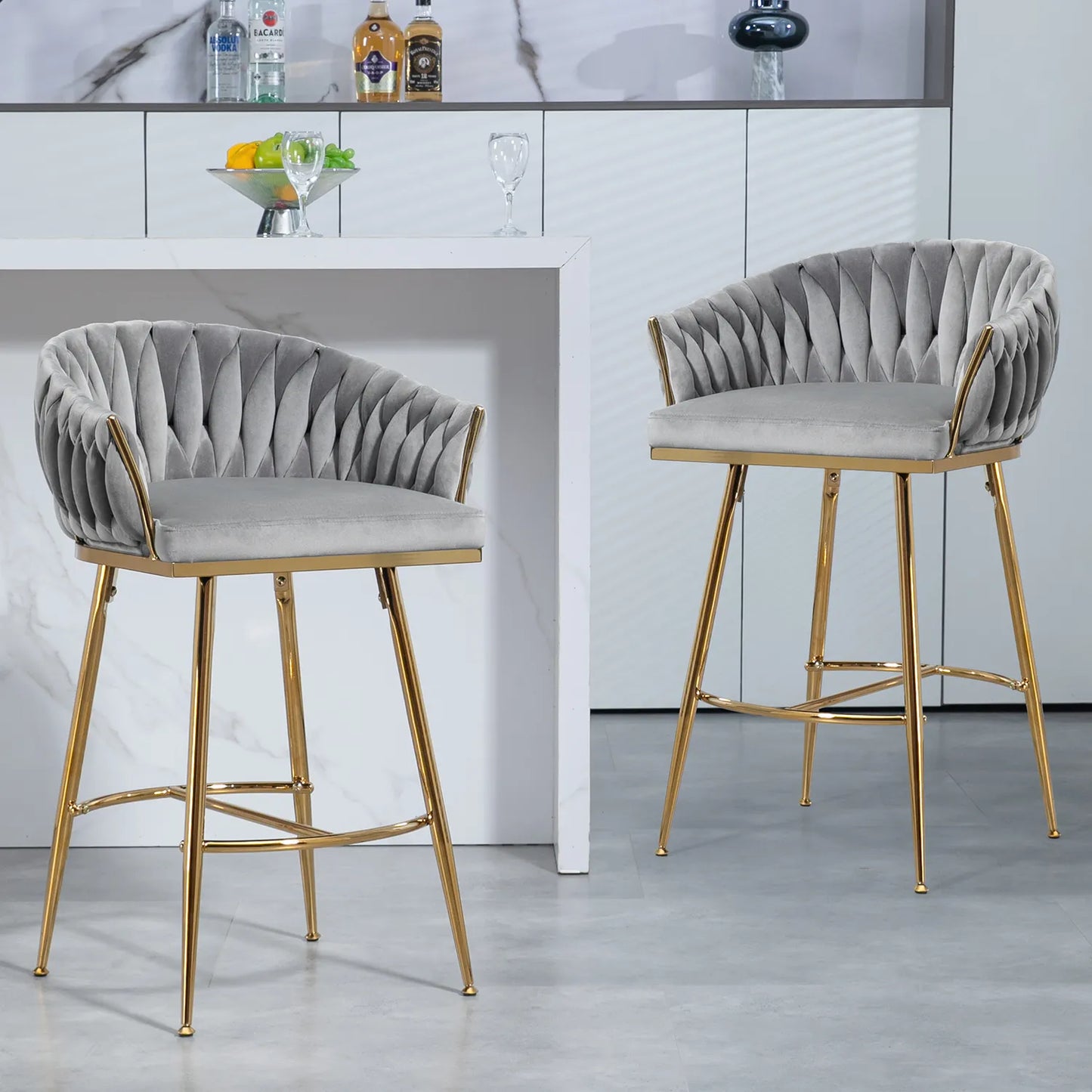 Ensemble de 2 tabourets de bar modernes de 26 po à hauteur de comptoir 