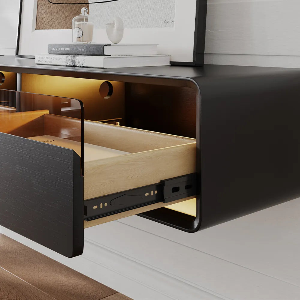 78.7" Black Floating TV Stand