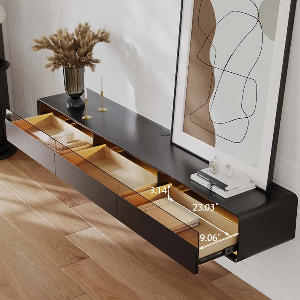 78.7" Black Floating TV Stand