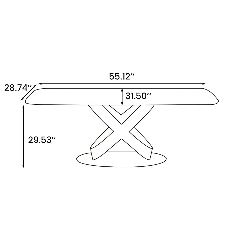 Maxwell-Rectangular Matte Sintered Stone Dining Table