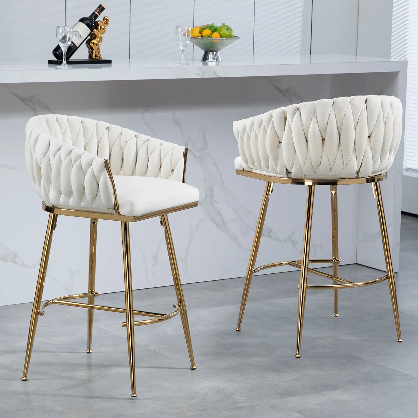 Ensemble de 2 tabourets de bar modernes de 26 po à hauteur de comptoir 