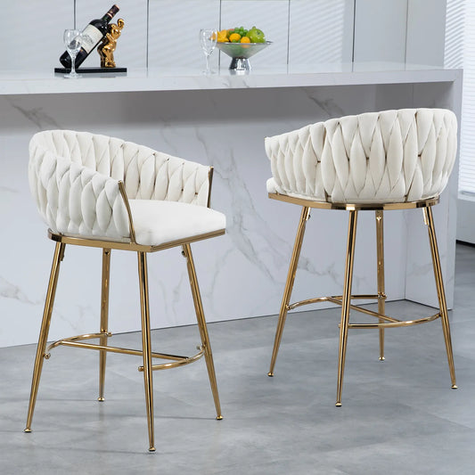 Ensemble de 2 tabourets de bar modernes de 26 po à hauteur de comptoir 