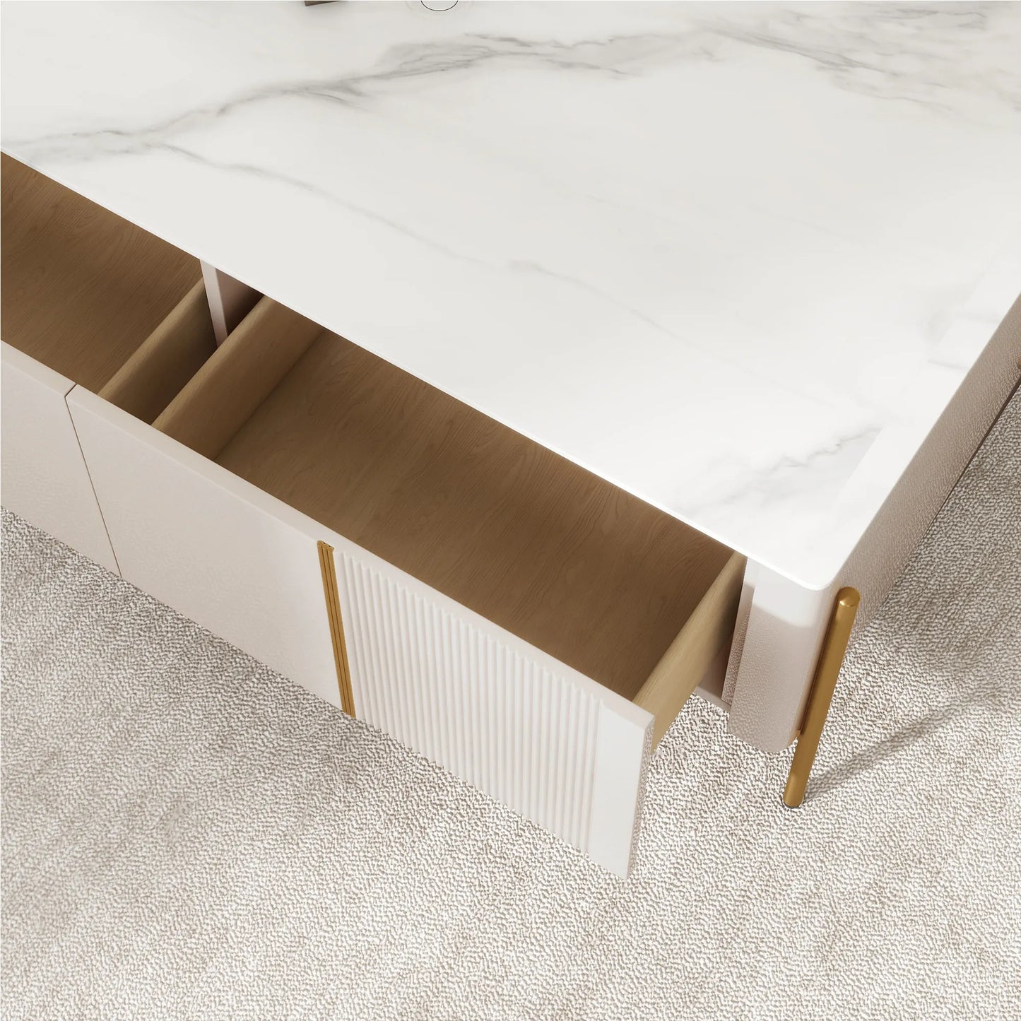 51.18" Modern Luxury Rectangle Coffee Table