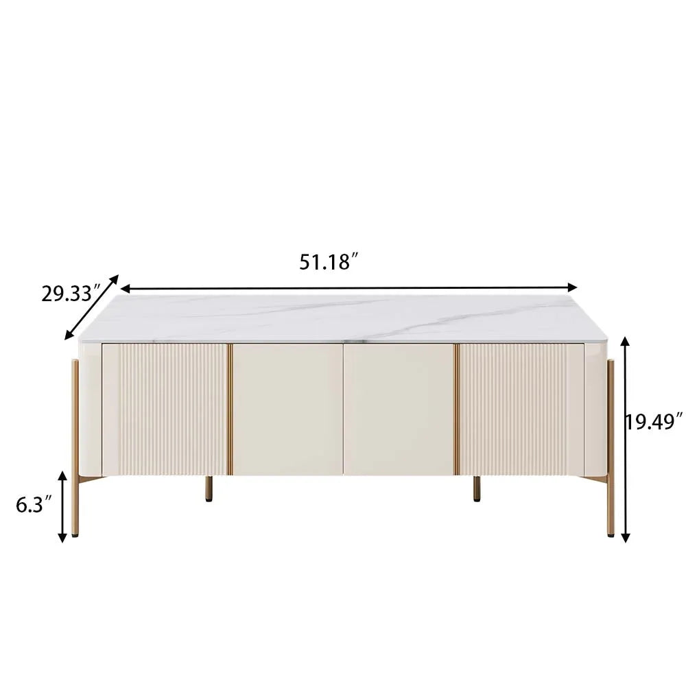 51.18" Modern Luxury Rectangle Coffee Table