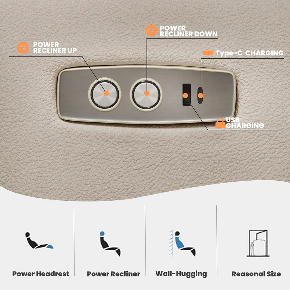 78.74'' Power Loveseat Sofa Reclining Couch Sofa