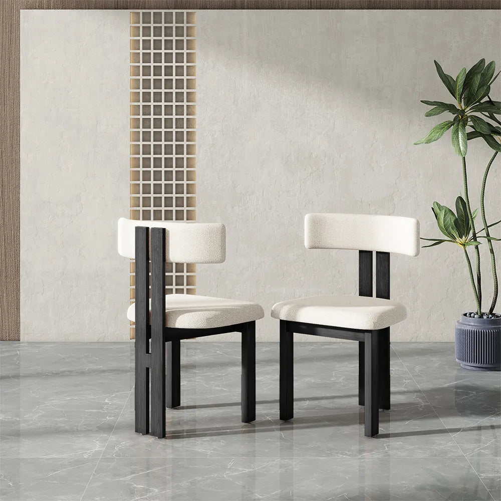 Lot de 2 chaises de salle à manger en bois modernes du milieu du siècle 