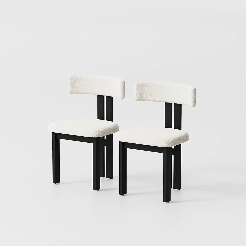 Lot de 2 chaises de salle à manger en bois modernes du milieu du siècle 