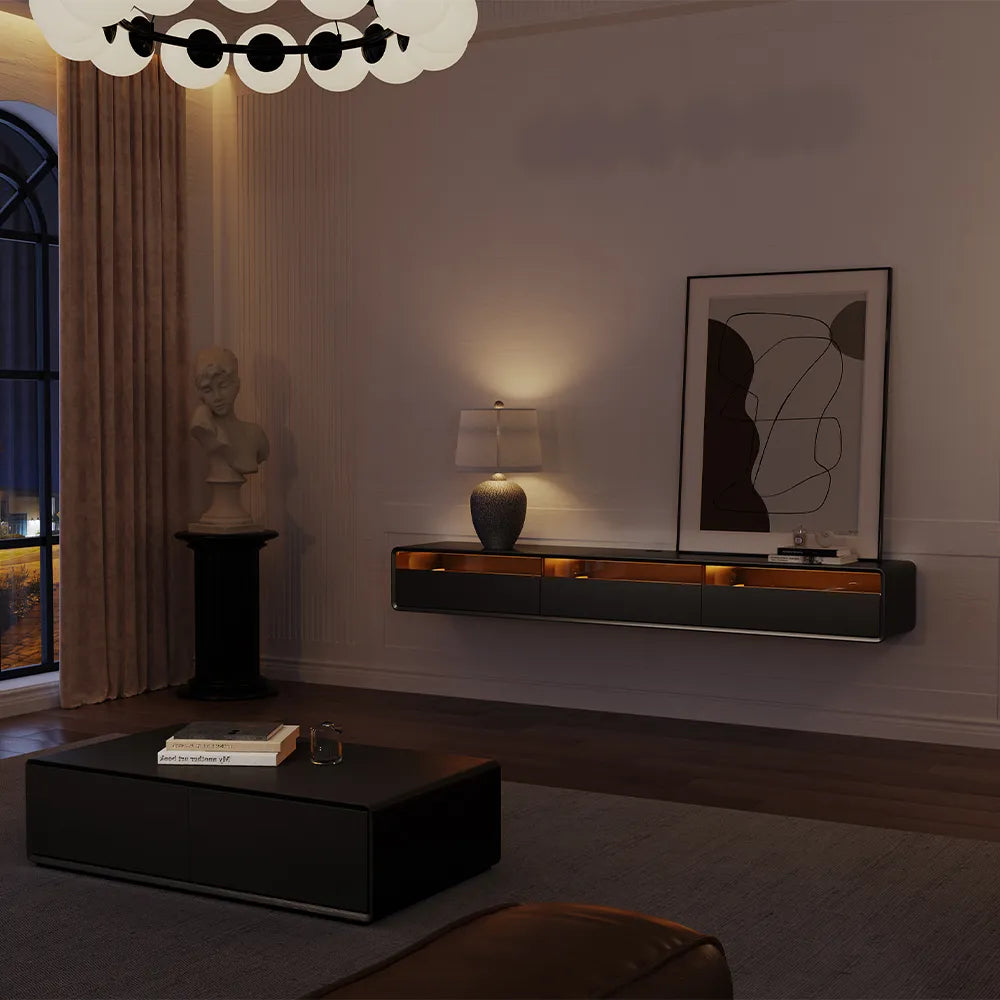 78.7" Black Floating TV Stand