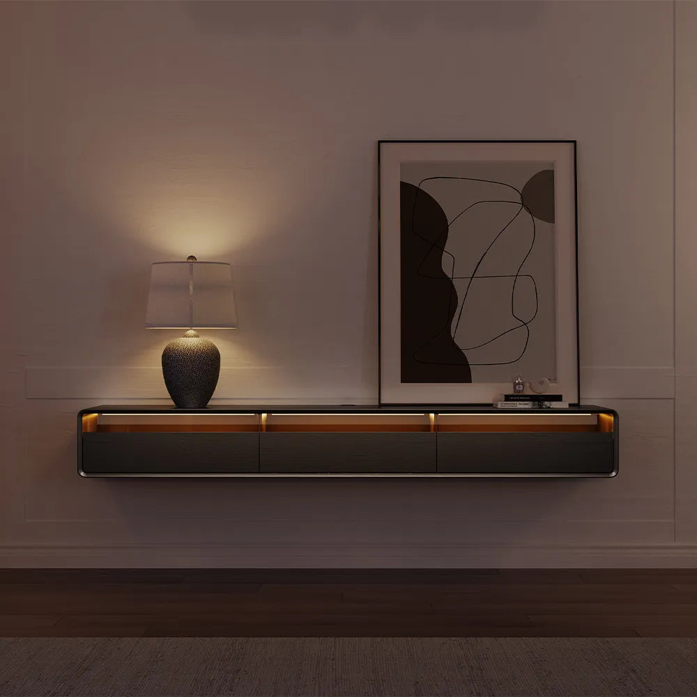 78.7" Black Floating TV Stand