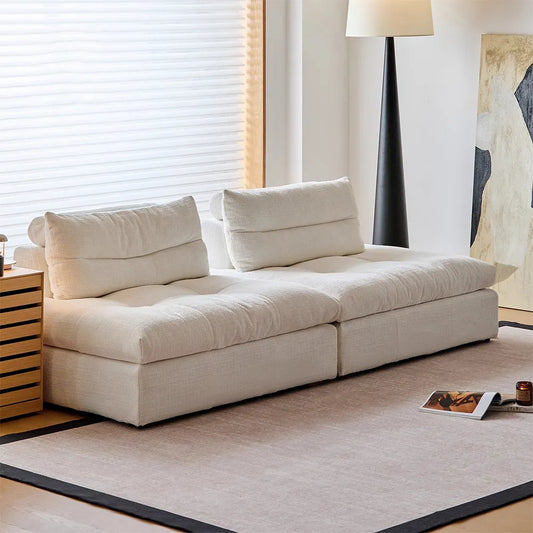 Cream-colored modern removable and washable modular sofa