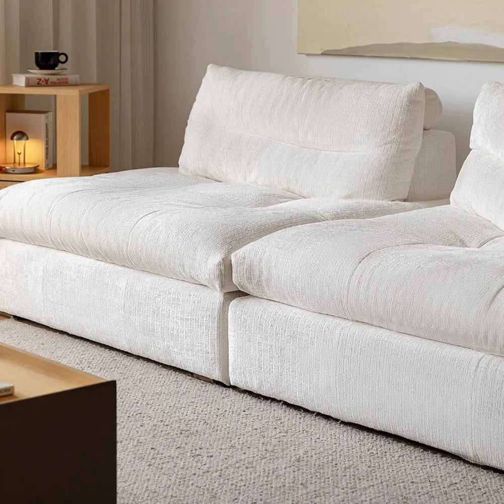 Cream-colored modern removable and washable modular sofa